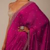 Rani Pink Saree In Stones And Cut Dana Embroidery