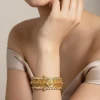 Gold Plated Mirror Work And Floral Motifs Bangles