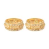 Gold Plated Mirror Work And Floral Motifs Bangles