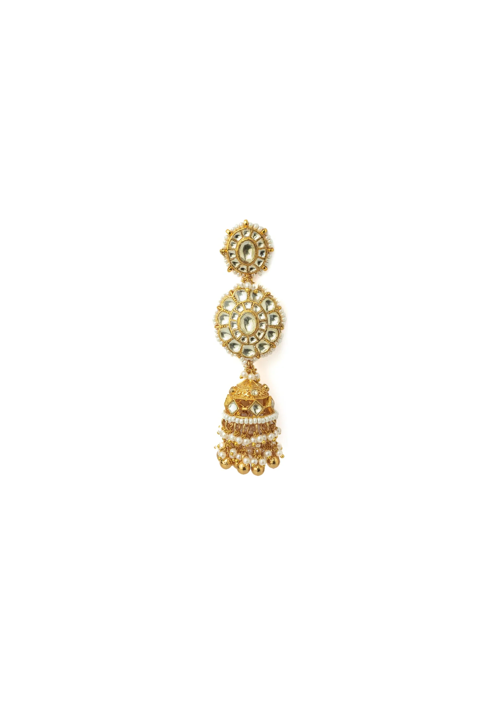 Gold Plated And Kundan Polki Earringss