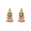 Gold Plated Red Stones Kundan Polki Necklace Set With Earrings