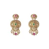 Gold Plated Multicolored Chandbali Earrings
