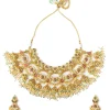 Multicolored Kundan Polki Necklace Set With Earrings