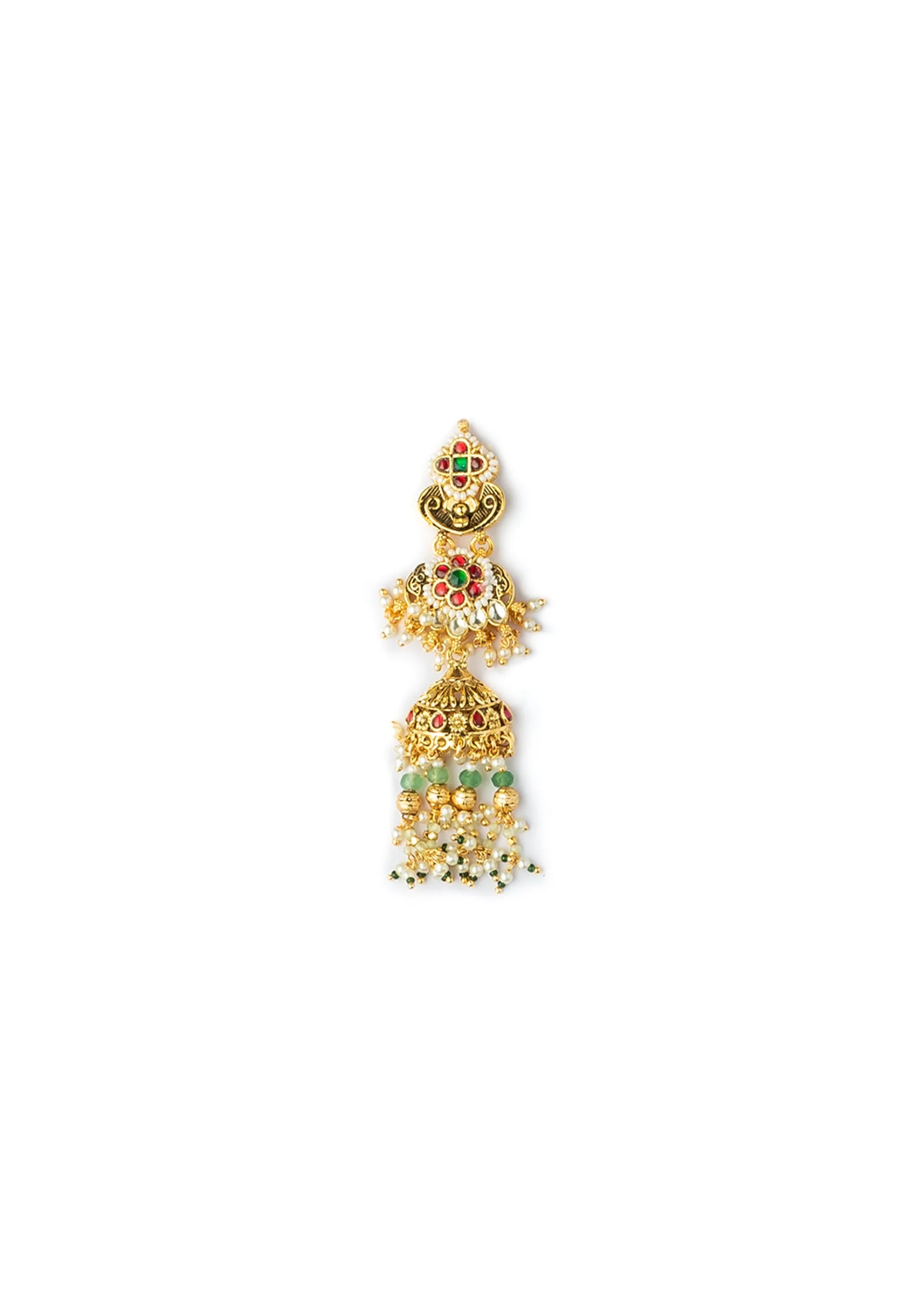 Multicolored Kundan Polki Necklace Set With Earrings