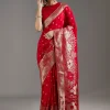 Red Dola Silk Woven Saree
