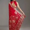 Red Dola Silk Woven Saree