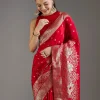 Red Dola Silk Woven Saree