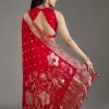 Red Dola Silk Woven Saree