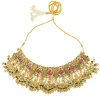Gold Plated Multicolored Kundan Polki Necklace With Earrings