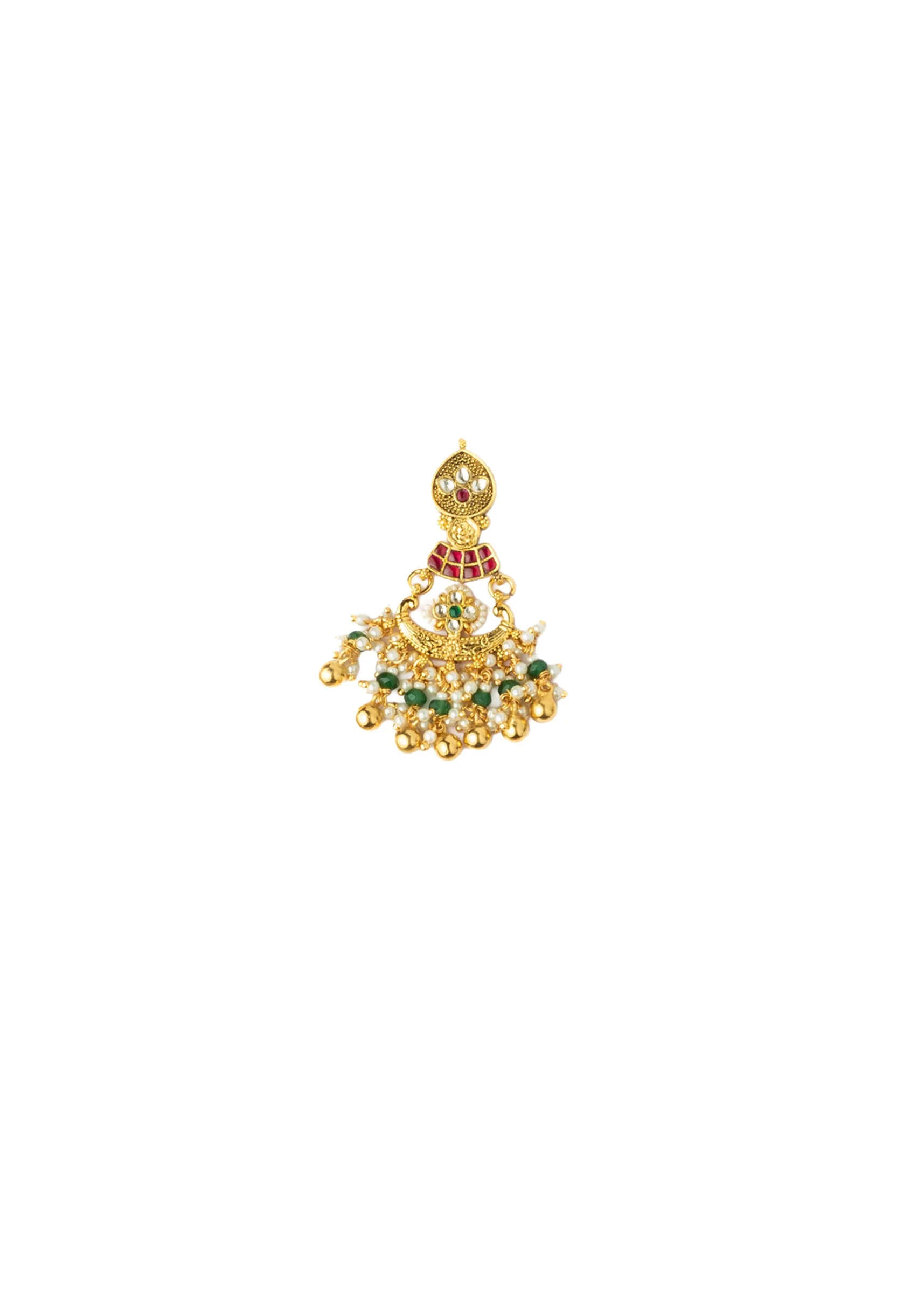 Gold Plated Multicolored Kundan Polki Necklace With Earrings