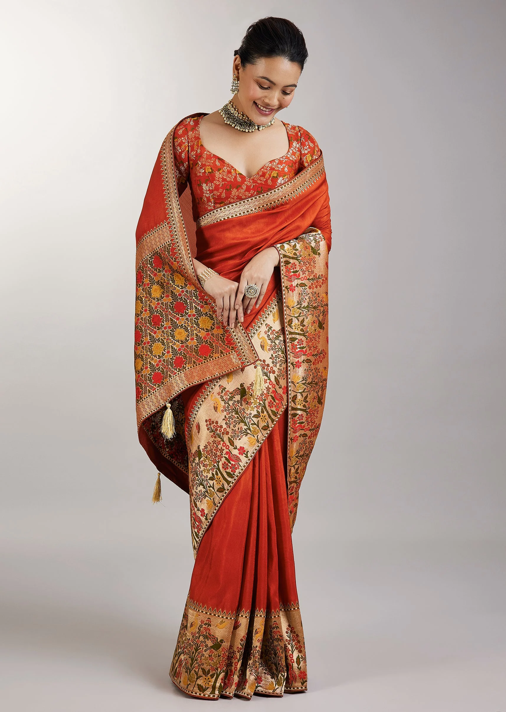 6243-rust-dola-silk-paithani-saree-1.webp Rust Dola Silk Paithani Saree