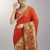 Rust Dola Silk Paithani Saree