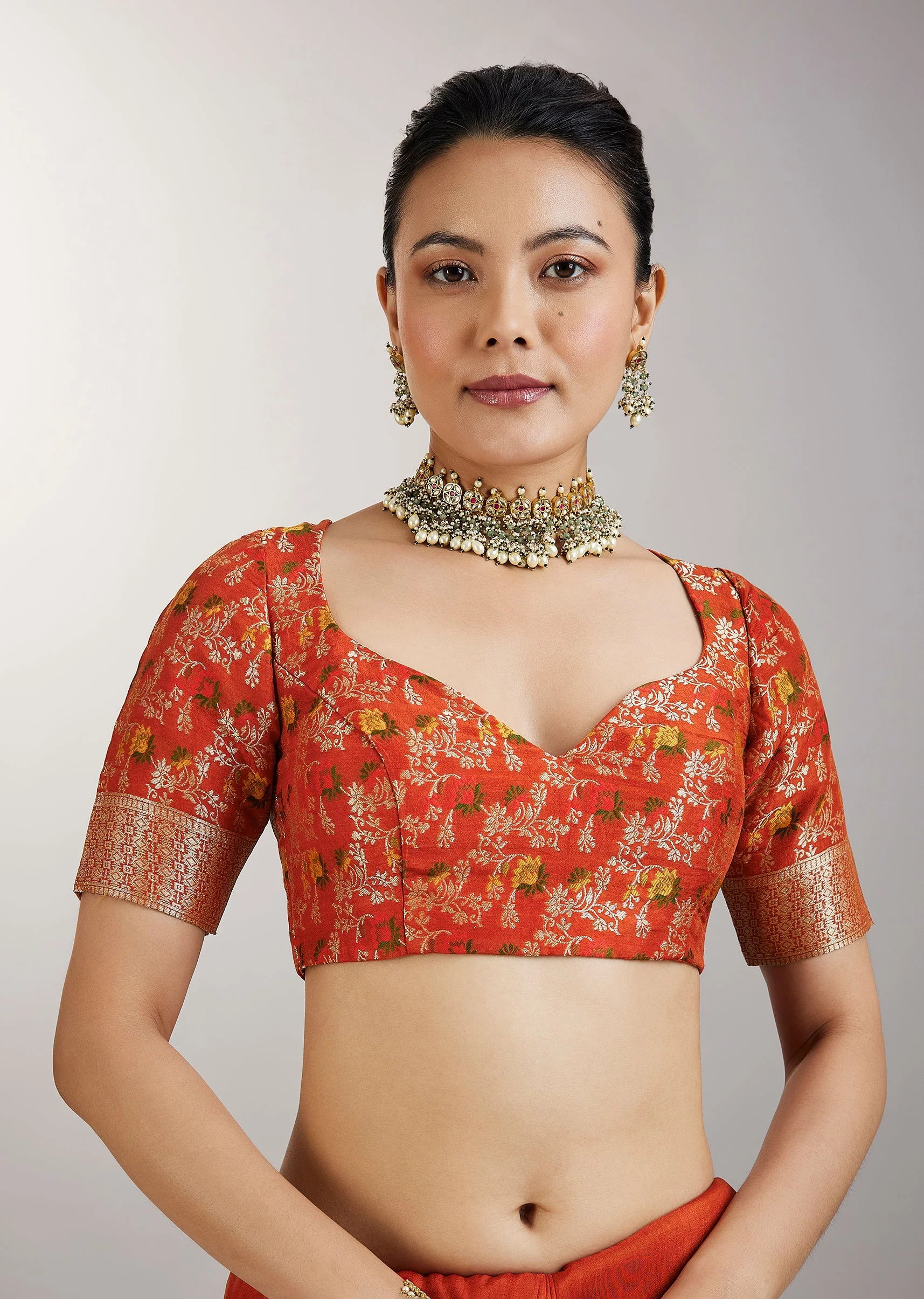Rust Dola Silk Paithani Saree