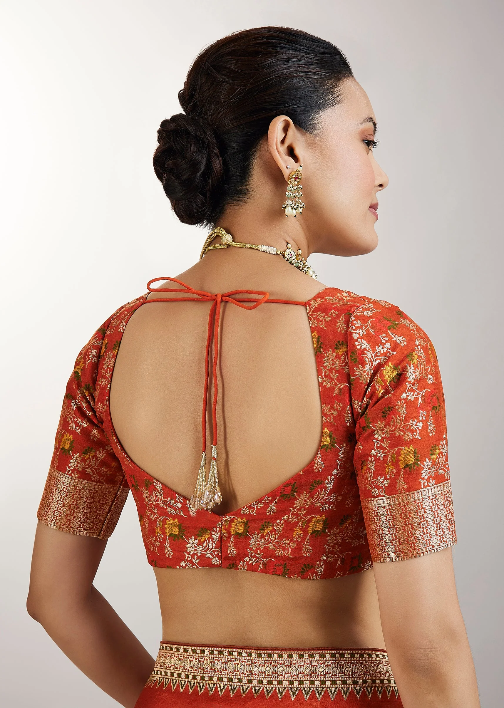 Rust Dola Silk Paithani Saree