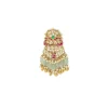 Gold Plated Green Synthetic Stone Earrings