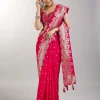 Rani Pink Dola Silk Saree With Zari Woven Butti