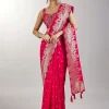 Rani Pink Dola Silk Saree With Zari Woven Butti
