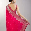 Rani Pink Dola Silk Saree With Zari Woven Butti