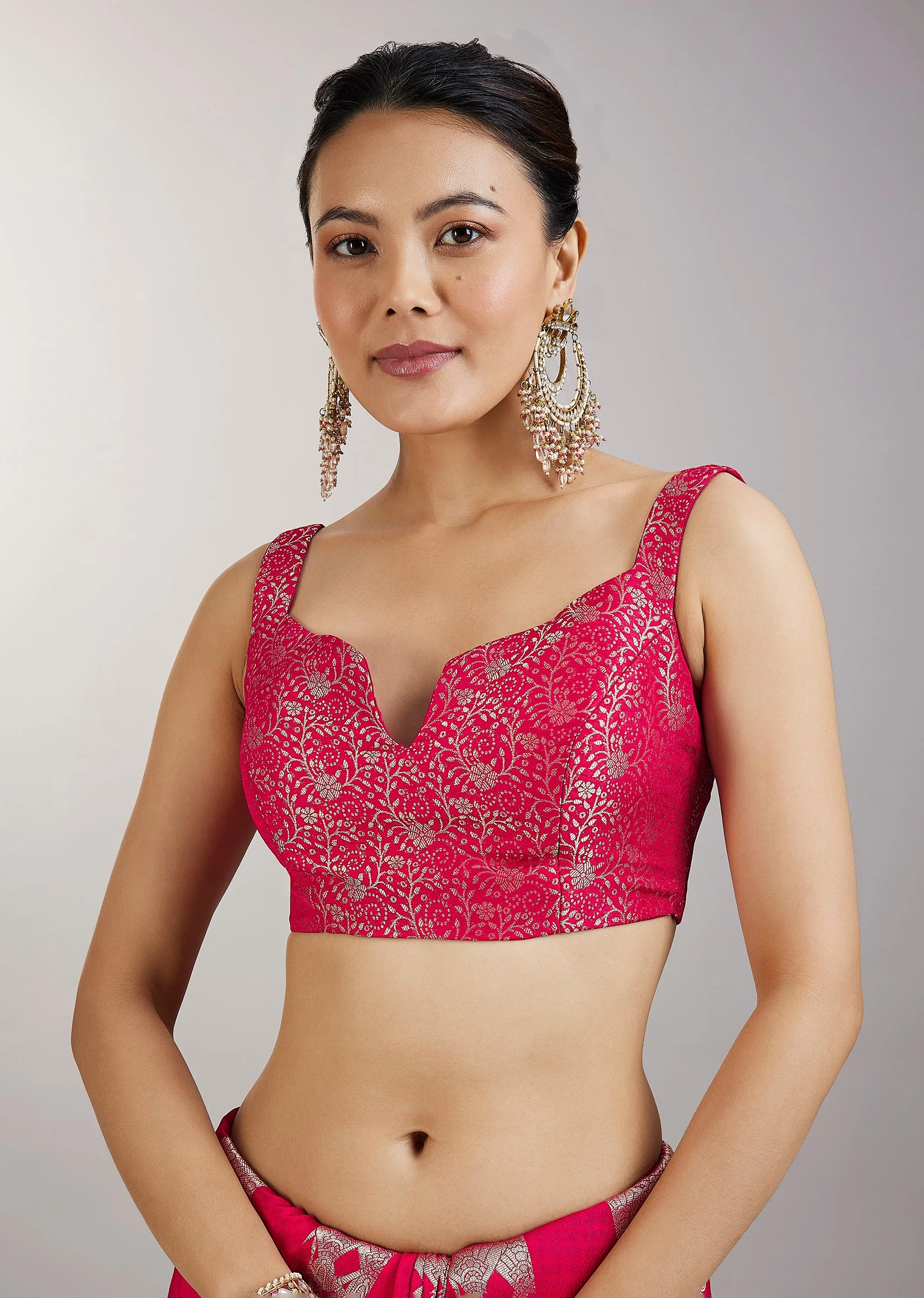 Rani Pink Dola Silk Saree With Zari Woven Butti