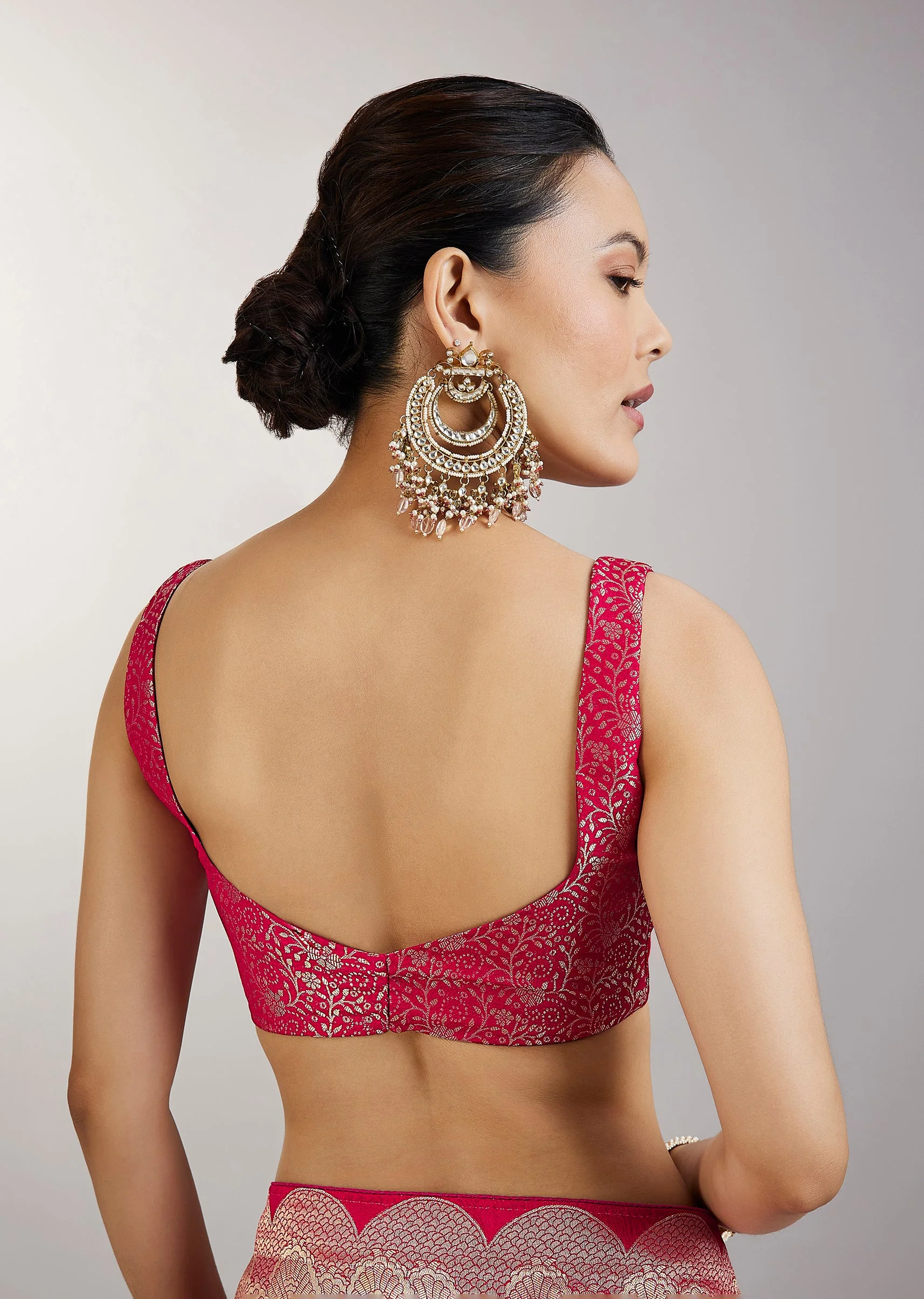 Rani Pink Dola Silk Saree With Zari Woven Butti