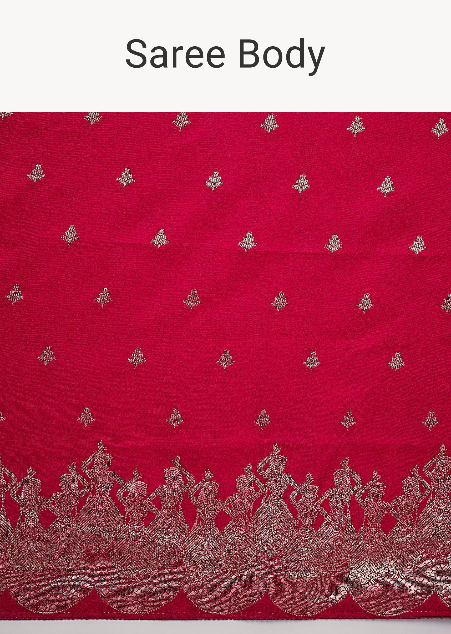 Rani Pink Dola Silk Saree With Zari Woven Butti