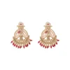 Gold Plated Pink Chandbali Earrings