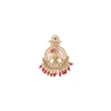 Gold Plated Pink Chandbali Earrings