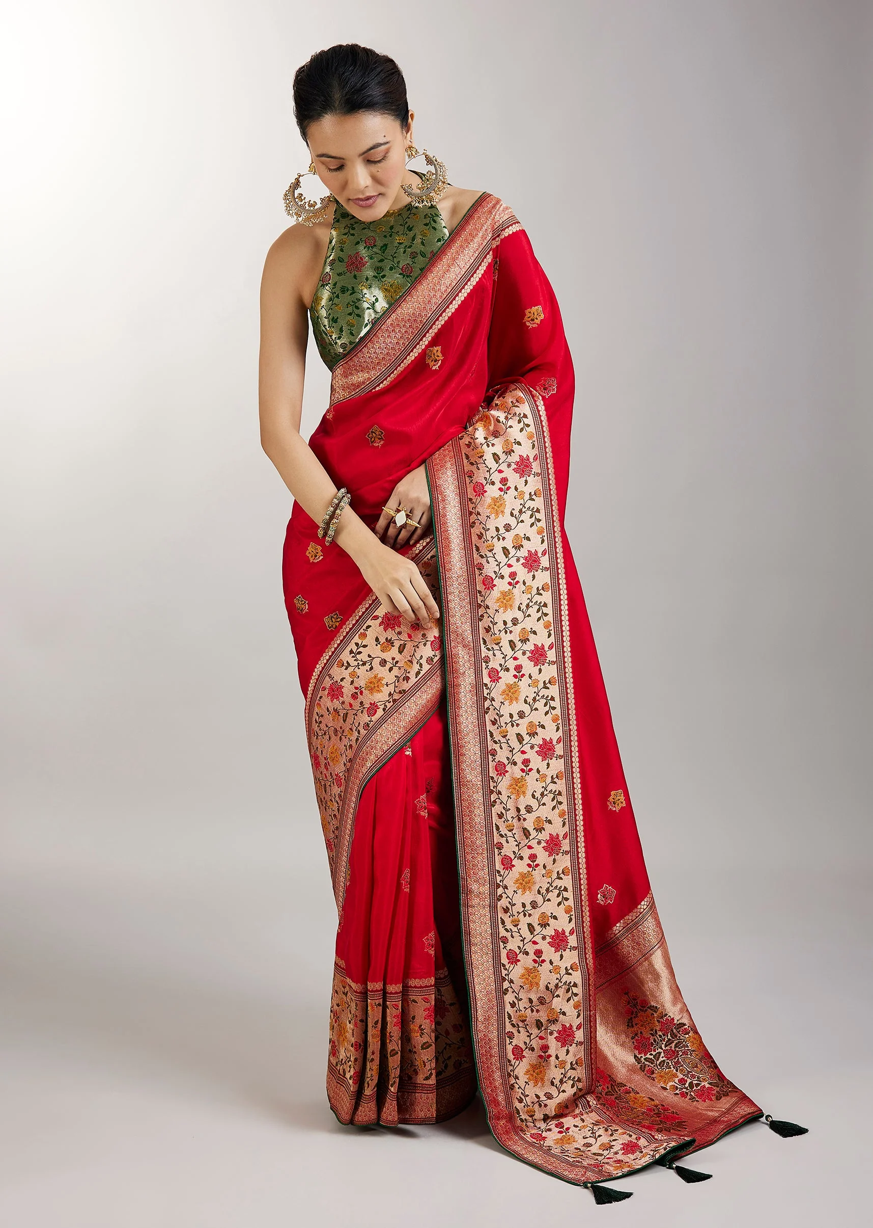 6275-red-dola-silk-paithani-inspired-saree-1.webp Red Dola Silk Paithani Inspired Saree