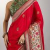 Red Dola Silk Paithani Inspired Saree