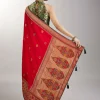 Red Dola Silk Paithani Inspired Saree
