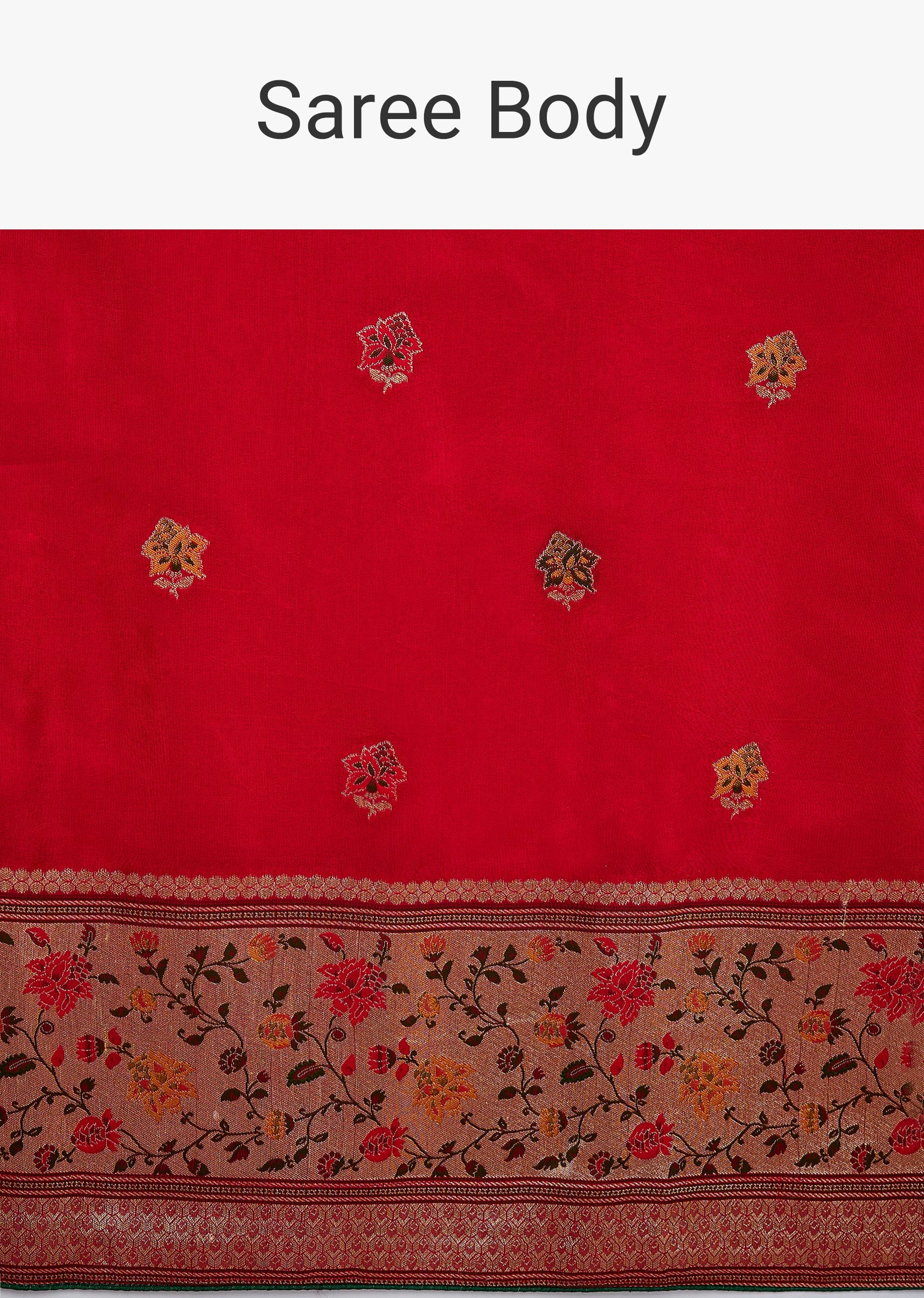 Red Dola Silk Paithani Inspired Saree