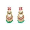 Gold Plated Pink Synthetic Stone Earrings
