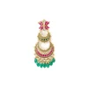 Gold Plated Pink Synthetic Stone Earrings