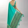 Aqua Blue Dola Silk Paithani Saree