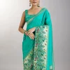 Aqua Blue Dola Silk Paithani Saree