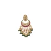 Pink And Green Chandbali Earrings With Floral Motifs And Beads