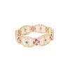 Gold Bangles With Pearls And Pink Green Gemstones