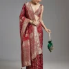 Maroon Dola Silk Saree