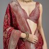 Maroon Dola Silk Saree