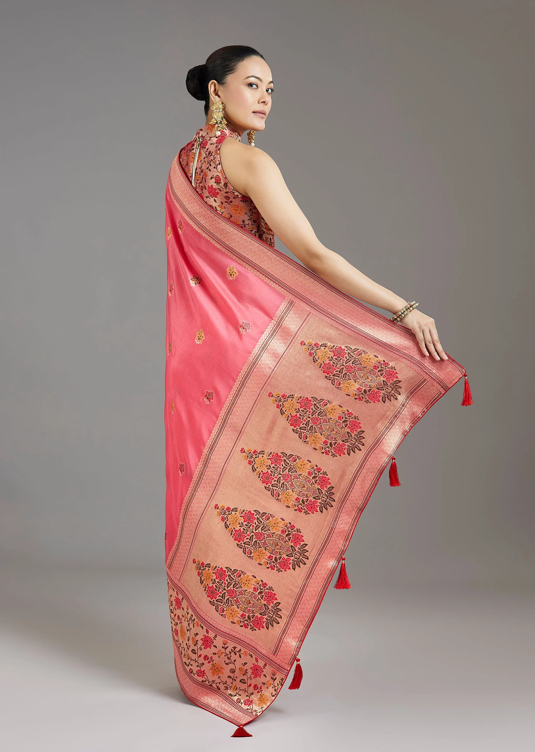 Blush Pink Dola Silk Saree