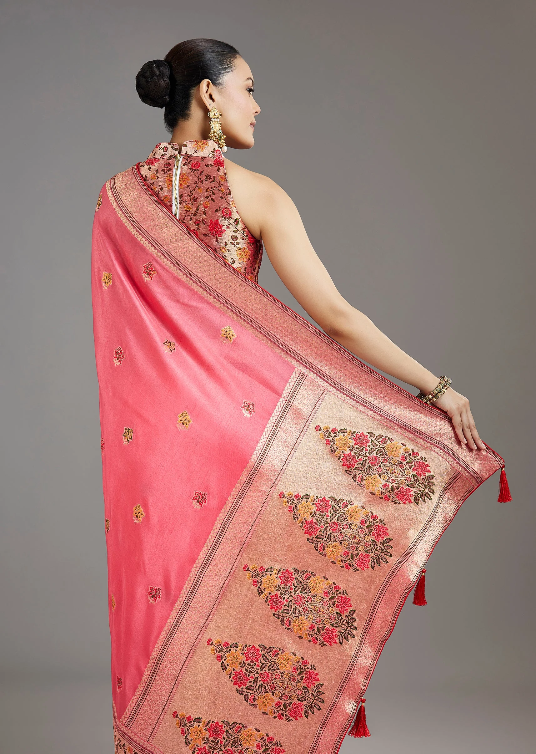 Blush Pink Dola Silk Saree