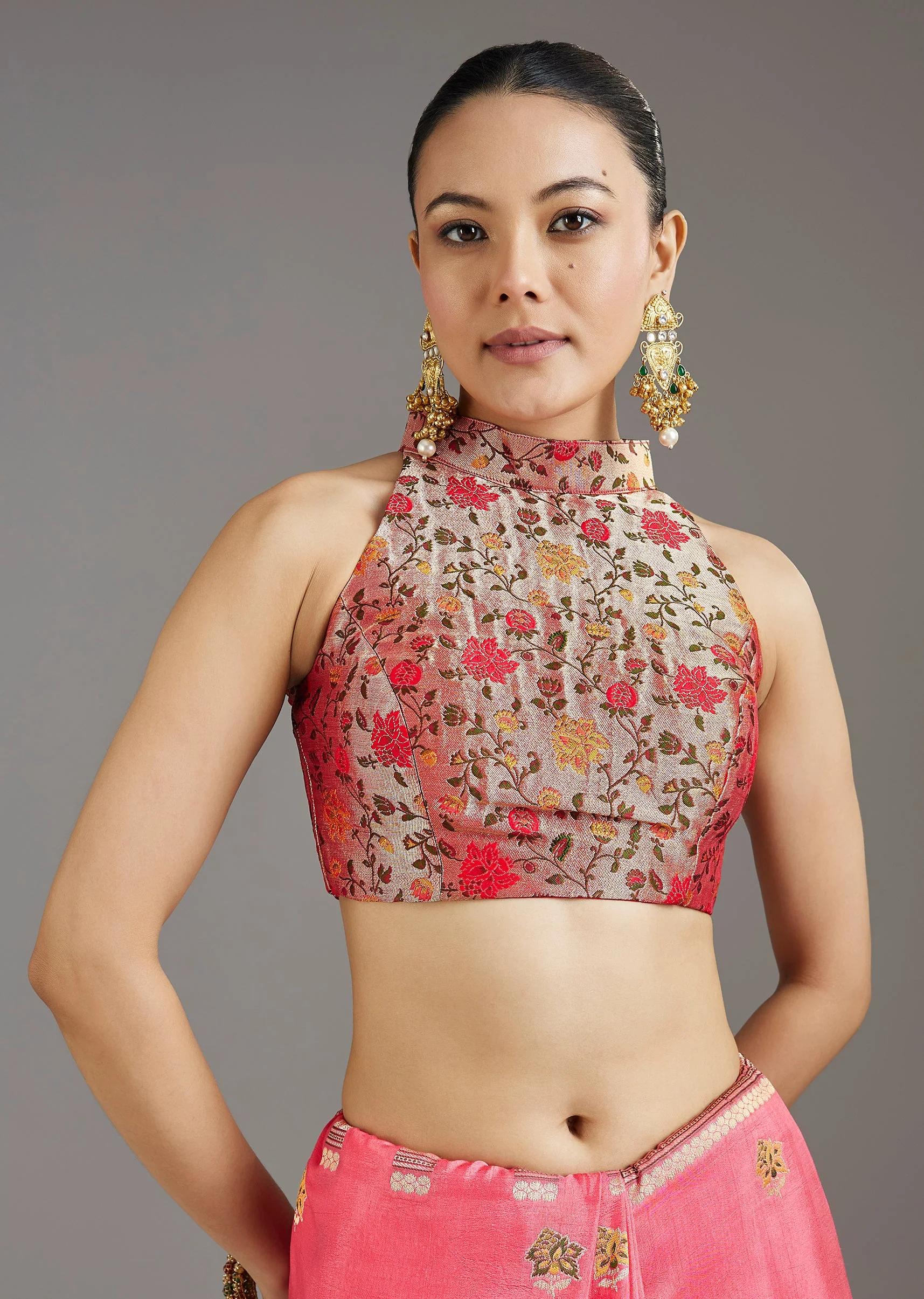 Blush Pink Dola Silk Saree