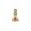 Gold Plated Pink Long Necklace Set With Earrings