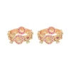 Gold Bangles With Pink And Green Stones And Intricate Motifs