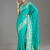 Aqua Blue Dola Silk Saree