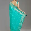 Aqua Blue Dola Silk Saree