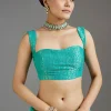 Aqua Blue Dola Silk Saree