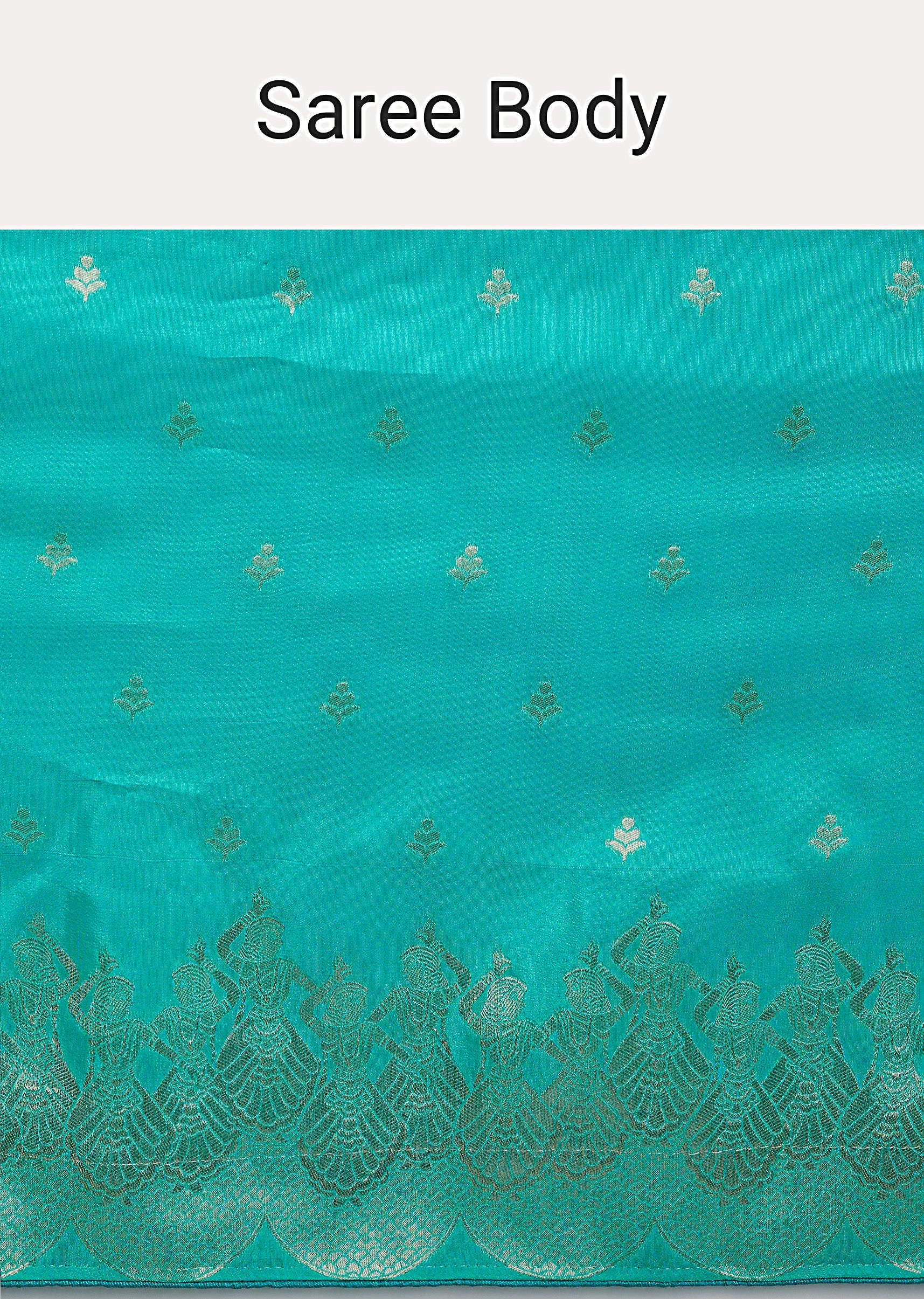 Aqua Blue Dola Silk Saree
