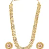 Gold Plated Long Necklace Set With Earrings