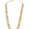 Gold Plated Long Necklace Set With Earrings